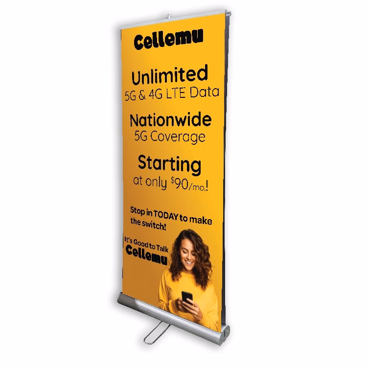 33" x 79" Deluxe Pop-Up/Roll-Up Banner with Stand (Double Sided) (Full Color)