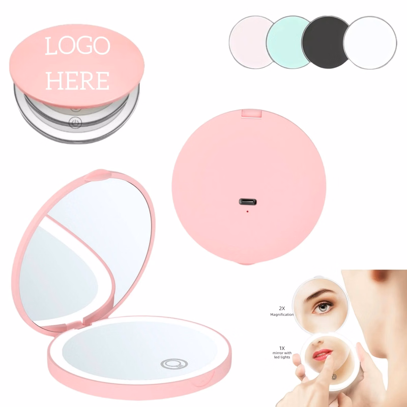 Magnification LED Pocket Mirror with USB Data Cable