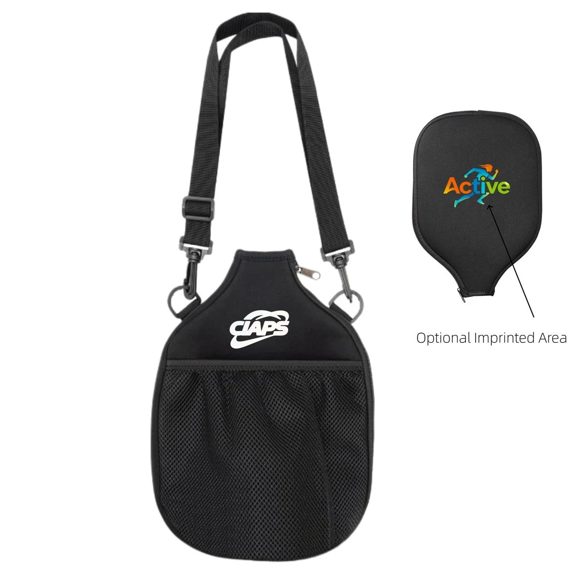 Pickleball Paddle Cover with Mesh Pocket & Adjustable Shoulder Strap 1