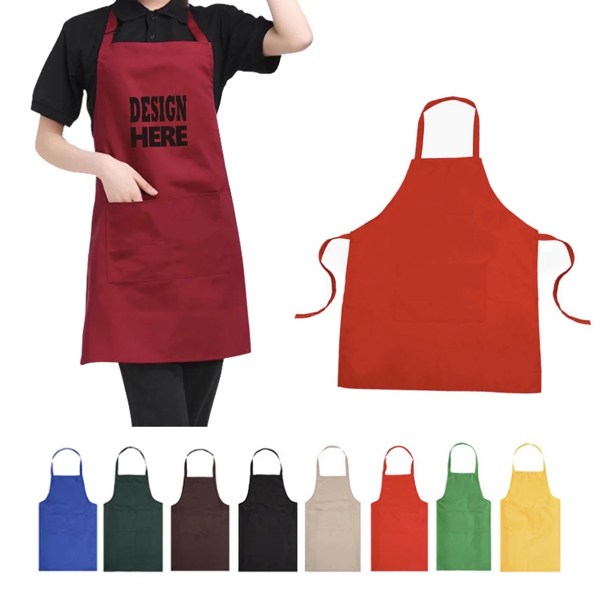 Waterdrop Resistant Kitchen Apron 1