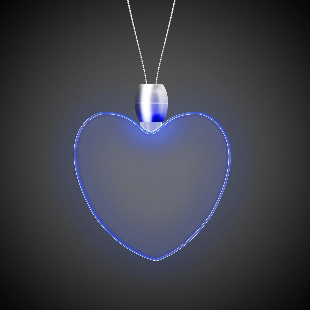 Heart Blue Light-Up Acrylic Pendant Necklace 1