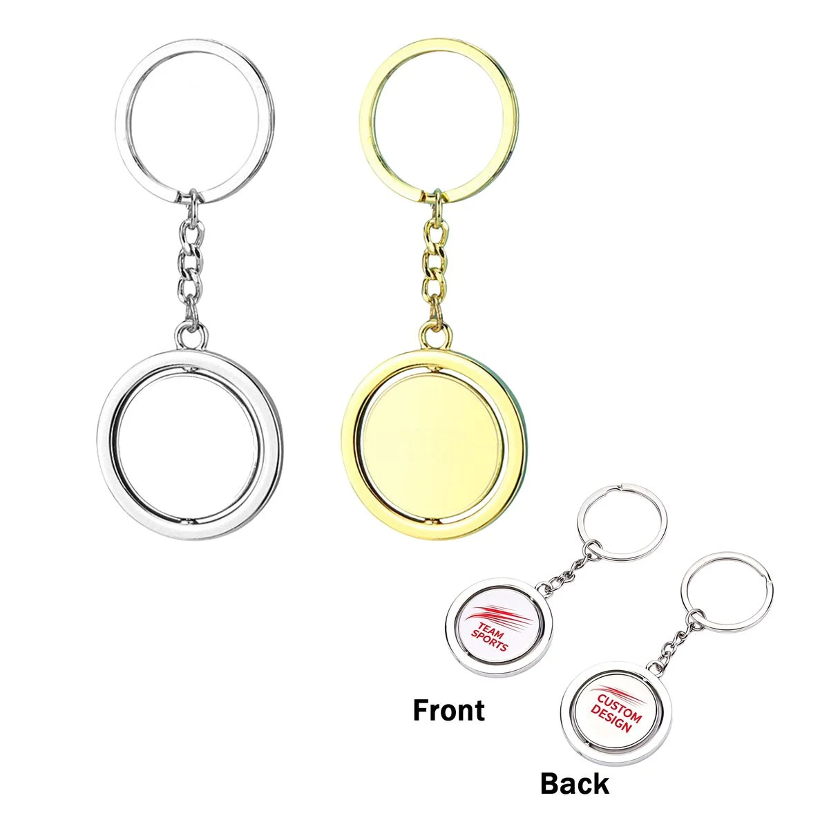 Custom Double-Sided Rotating Metal Disc Keychain 1