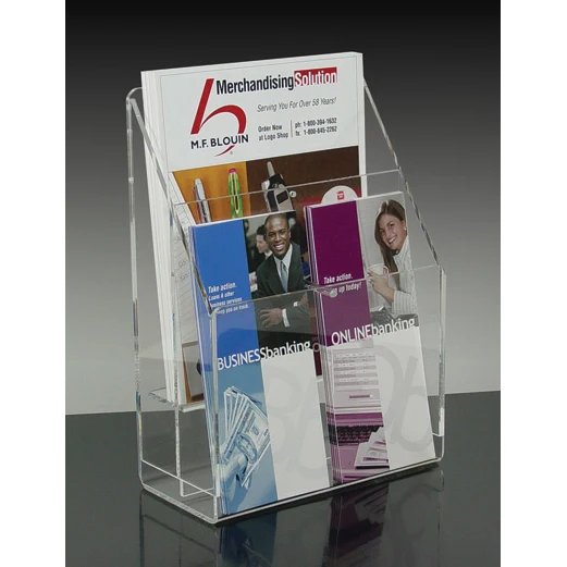 2-Tier 4-Pocket Literature Holder with Removable Pocket Dividers 1