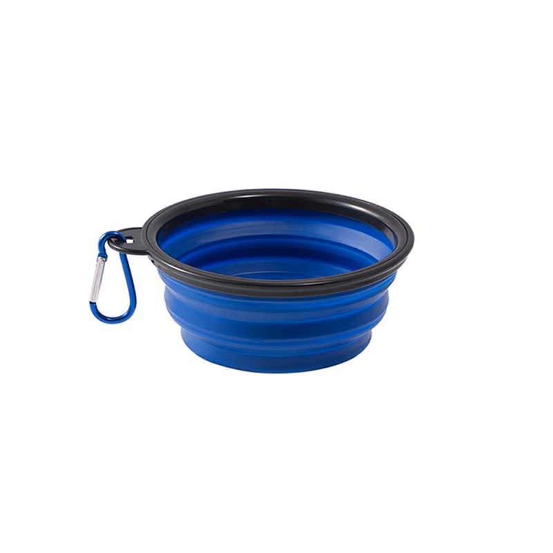 Food Grade TPE Collapsible Pet Bowl Carabiner Attachment