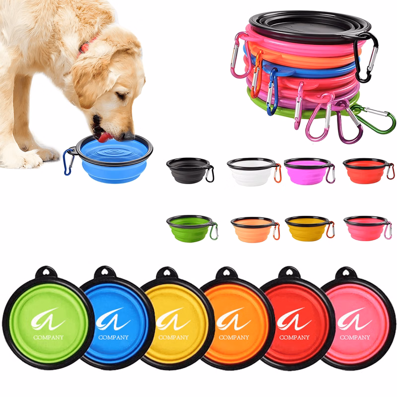Foldable Silicone Dog Bowl with Carabiner