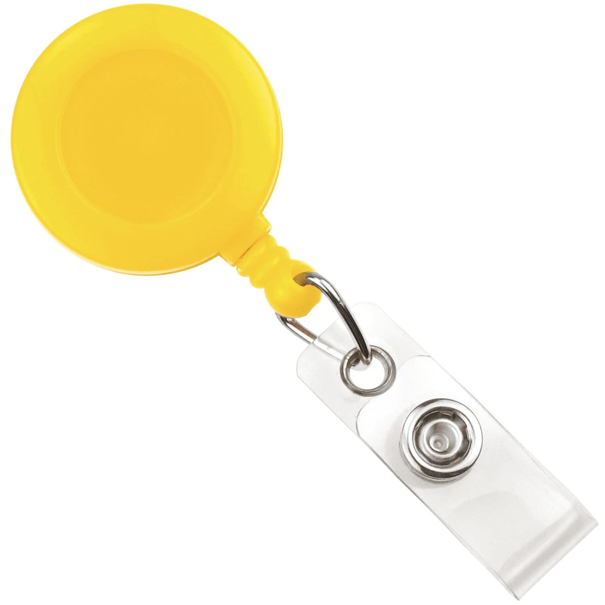 Round Plastic Clip-On Badge Reel (Yellow) 1