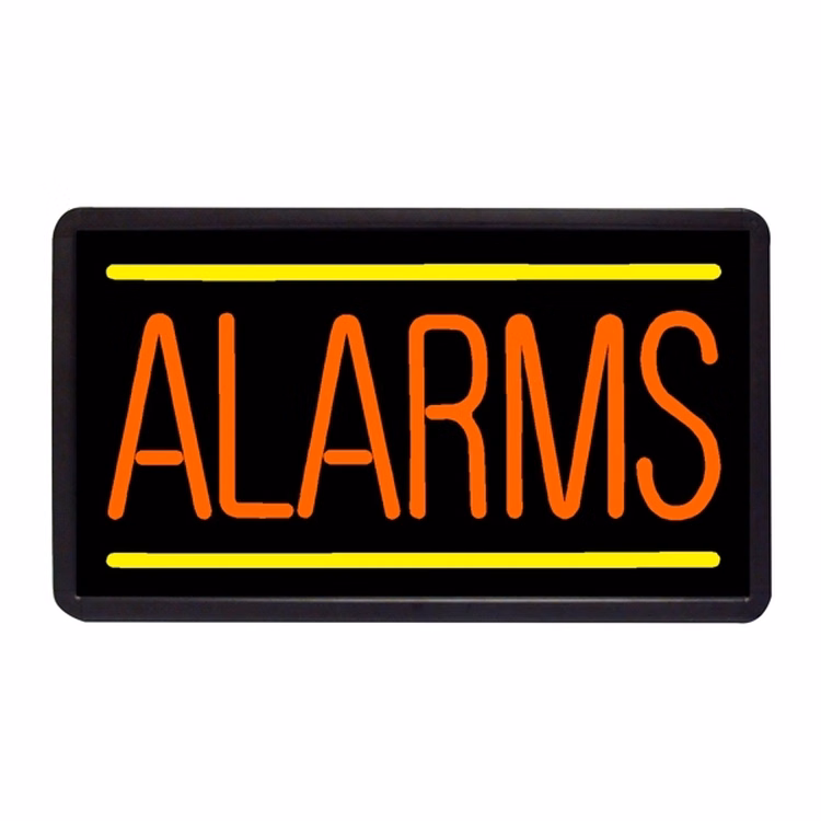 Alarms 13" x 24" Simulated Neon Sign