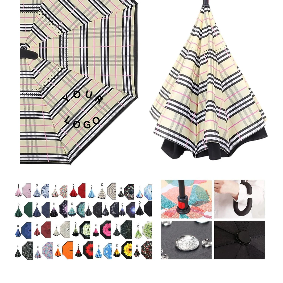 Durable Reverse Folding Umbrella for Rain and Sun 1