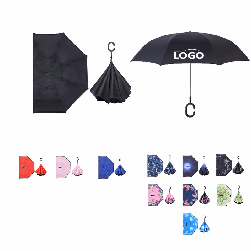 C-Shaped Inverted Reverse Folding Handle Umbrella MOQ100