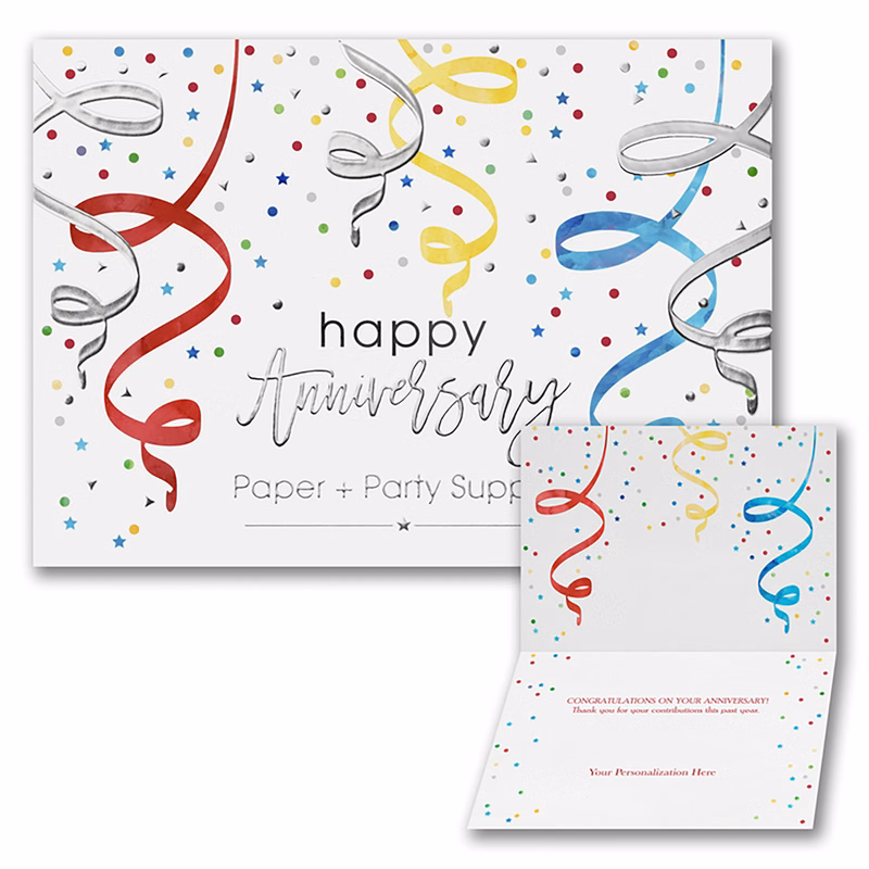 Anniversary Streamers Folder Card