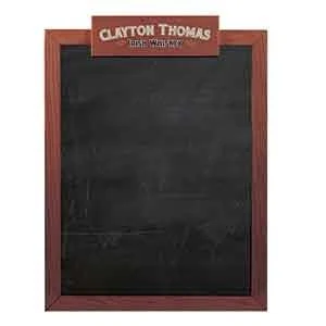 Oak Frame Wall Chalkboard with Header - 12"w x 18"h 1