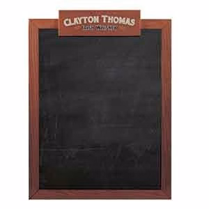 Oak Frame Wall Chalkboard with Header - 12"w x 18"h