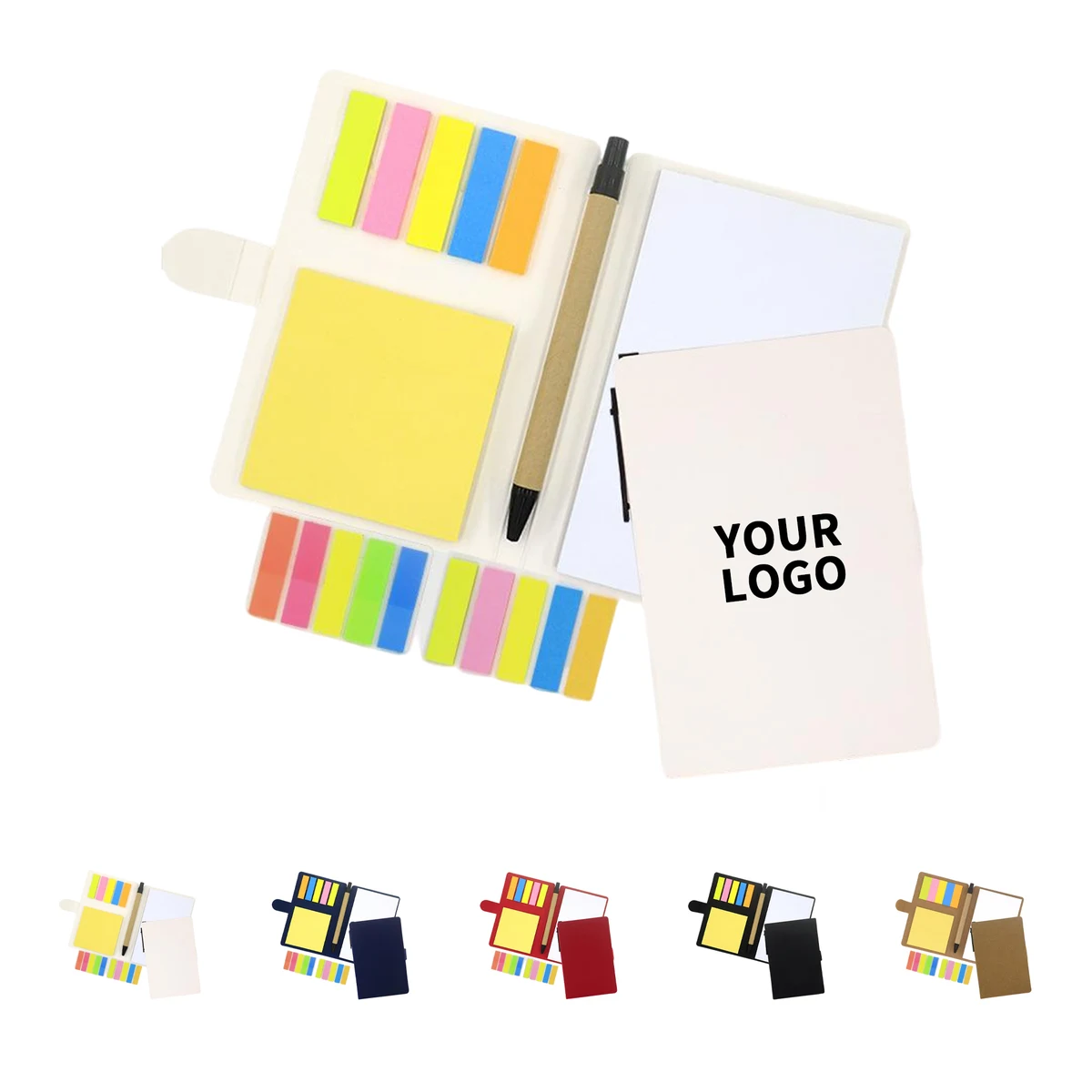 Kraft Paper Note Pad With Transparent Sticky Notes And Button Closure 1