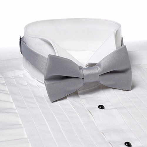 Light Gray Banded Bow Tie