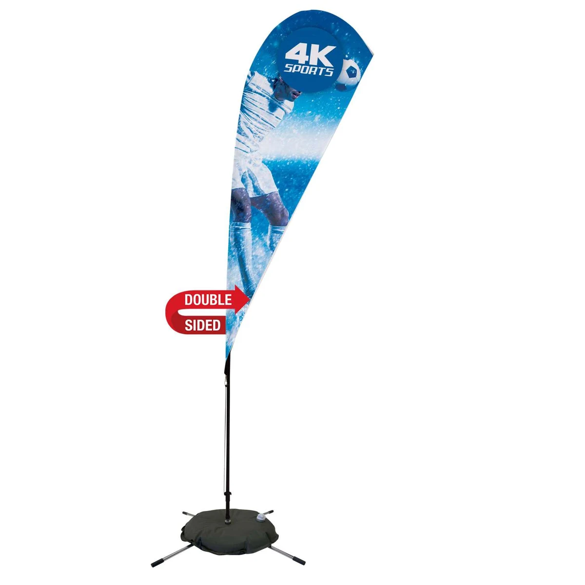 8' Streamline Teardrop Sail Sign Flag Kit (Double-Sided with Scissor Base) 1