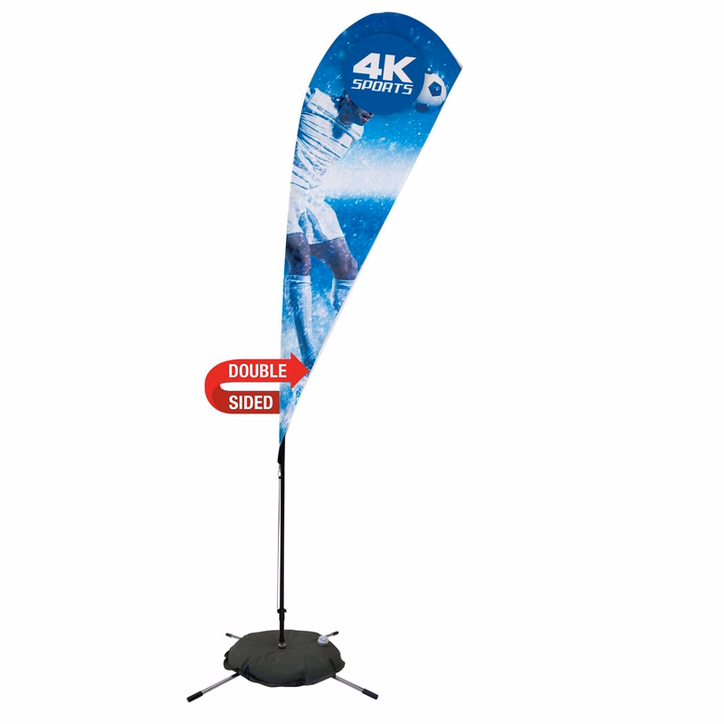 8' Streamline Teardrop Sail Sign Flag Kit (Double-Sided with Scissor Base)