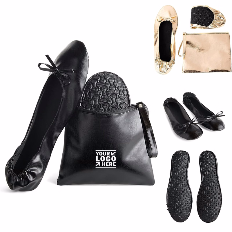 Women's Portable Foldable Ballet Flats Ballerina Roll up Shoes
