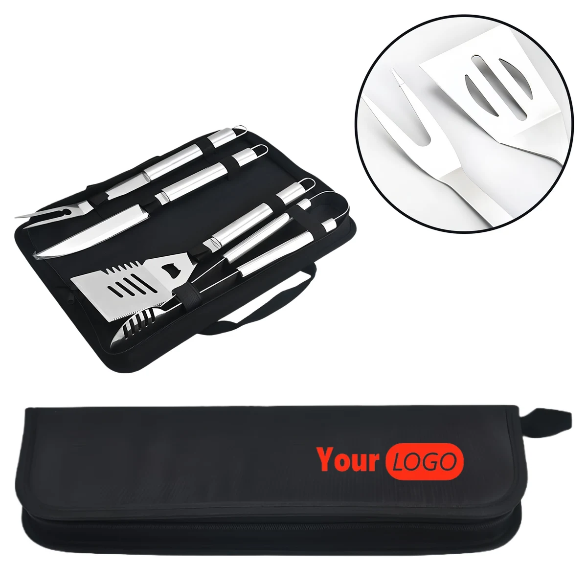 Large Handle BBQ Tool Set Of Four Pieces 1