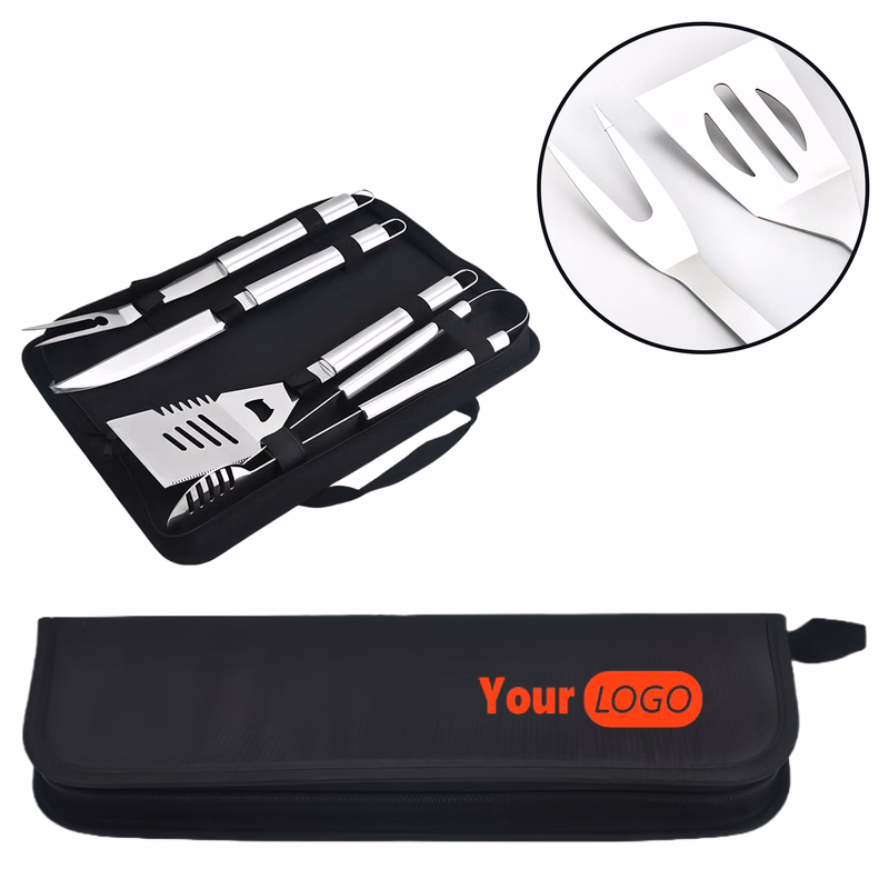 Large Handle BBQ Tool Set Of Four Pieces