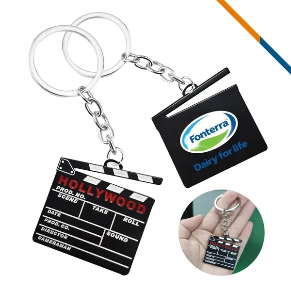 Custom Director Clapboard Metal Keychain 1.57 in — Entertainment Brand Promo 1