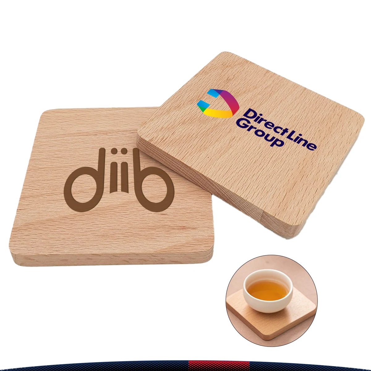 Havren Beech Wood Square Coaster 1
