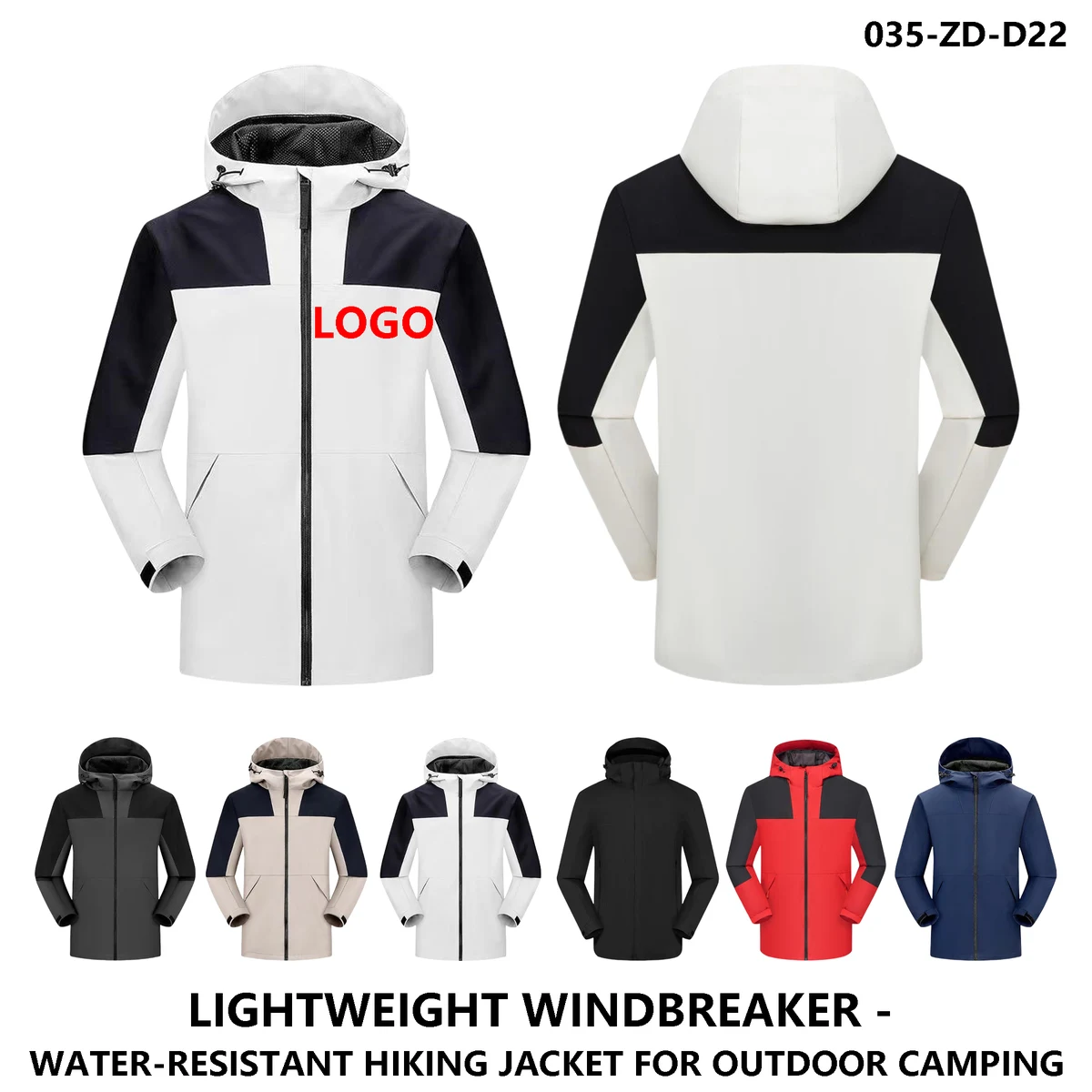 Custom Logo Windproof Waterproof Thin Hooded Jacket for Men Women 1