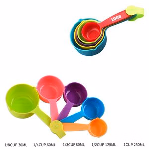 Assorted 5 In 1 Plastic Measuring Cup With Dual Pourers And Volume Marks