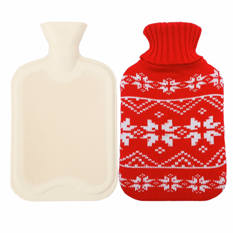 1000ml Rubber Hot Water Bottle With Knitted Cover