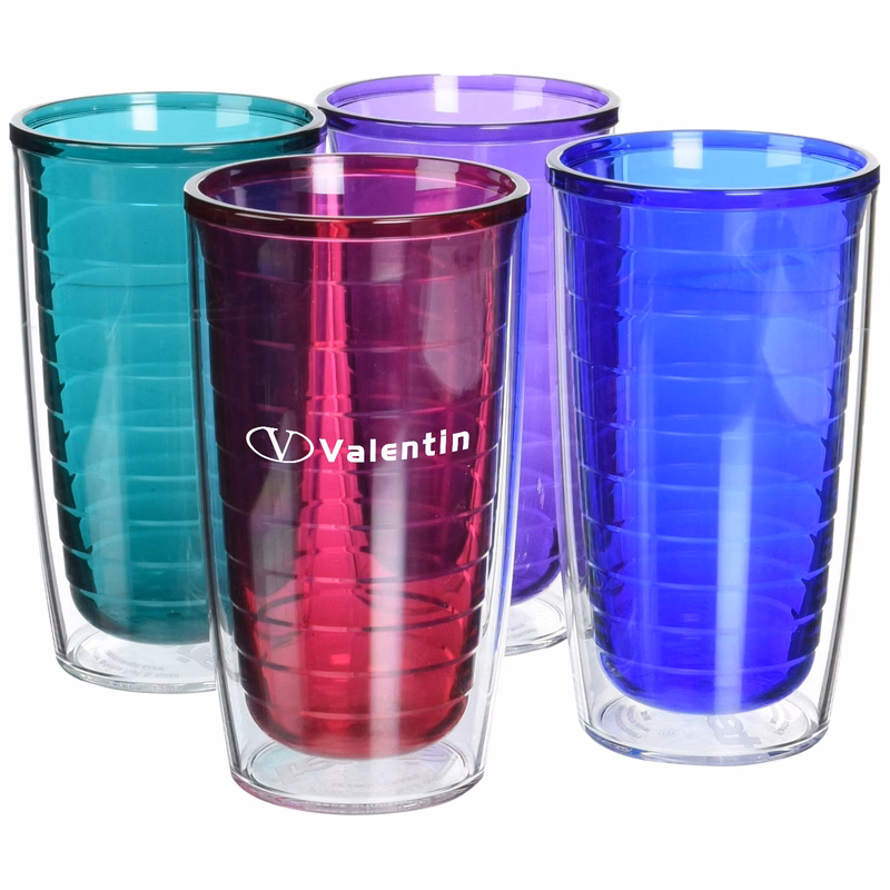 16oz Double Walled Plastic Travel Cup w/ Lid