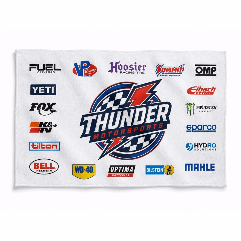 White Microfiber Dri-Lite Terry Sponsorship Rally Towel, 12x18, Sublimated Full Color (# 1 Seller)