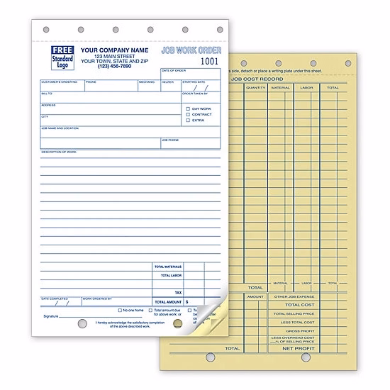 Job Work Order, Carbonless, Small