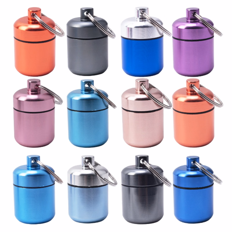 Small Portable Pill Box Keychain