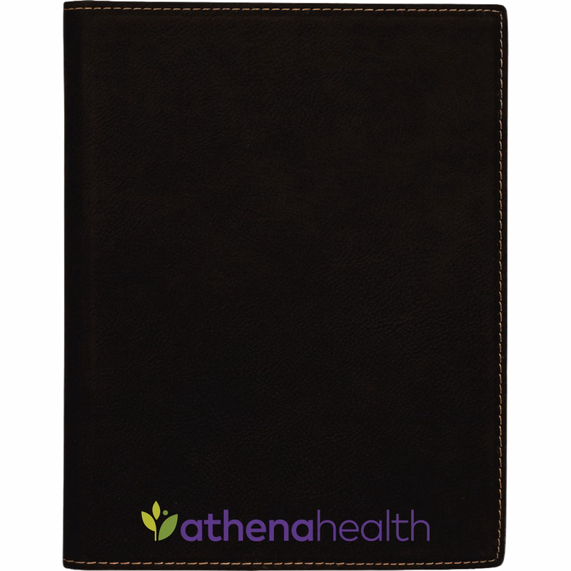 7" x 9" Leatherette Black/Gold Portfolio