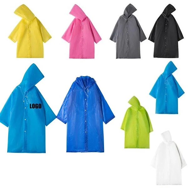 Reusable Adult EVA Raincoat, custom jacket with logo imprint 1