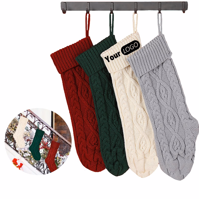 Christmas Knitted Acrylic Sock - Holiday Decor Stockings