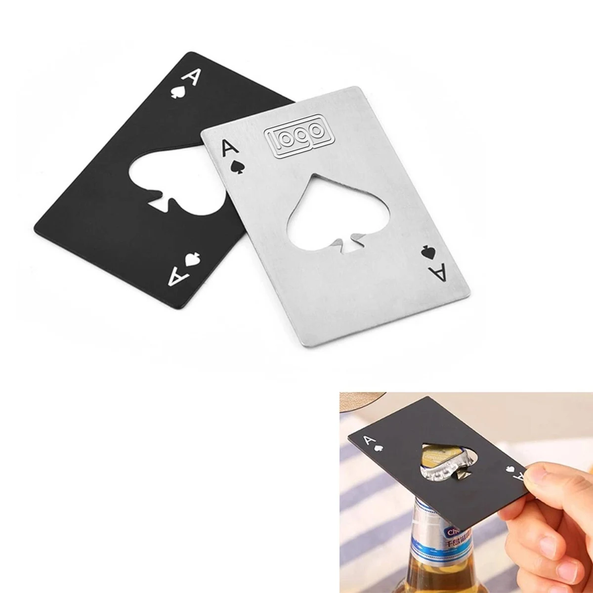 Stainless Steel Poker Card Shaped Bottle Opener 1