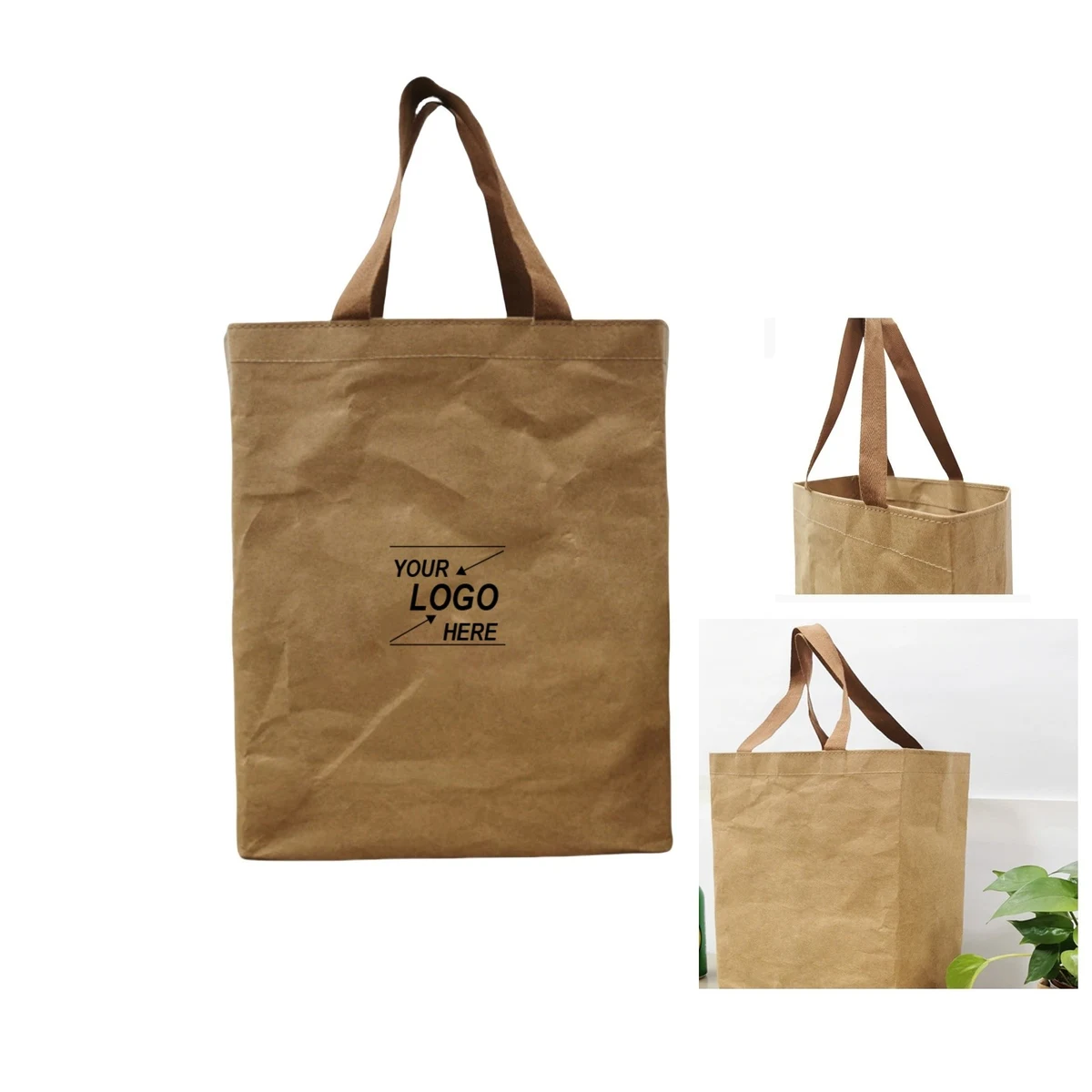 Reusable Washable Kraft Paper Tote Bag 1