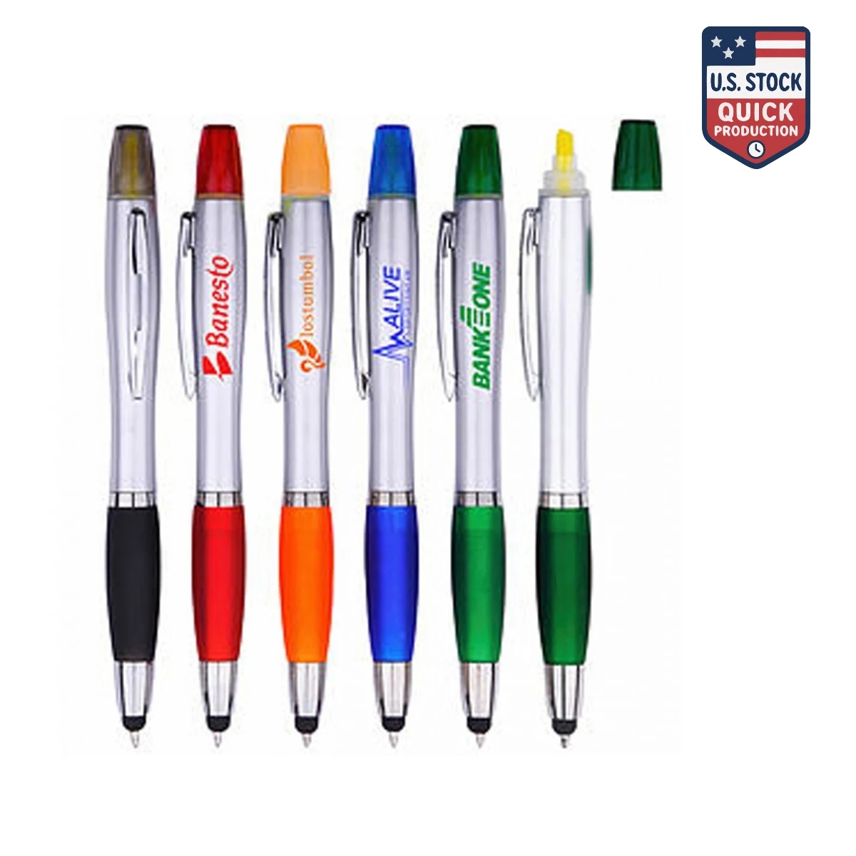 3-In-1 Stylus, Ballpoint Pen and Yellow Highlighter 1