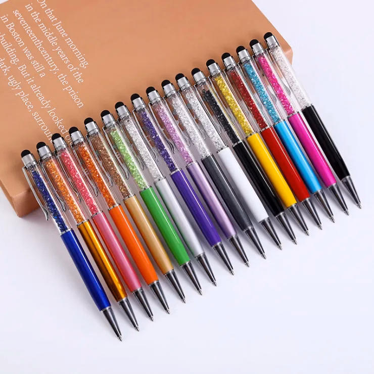 Crystal Ballpoint Pens with Stylus Tip