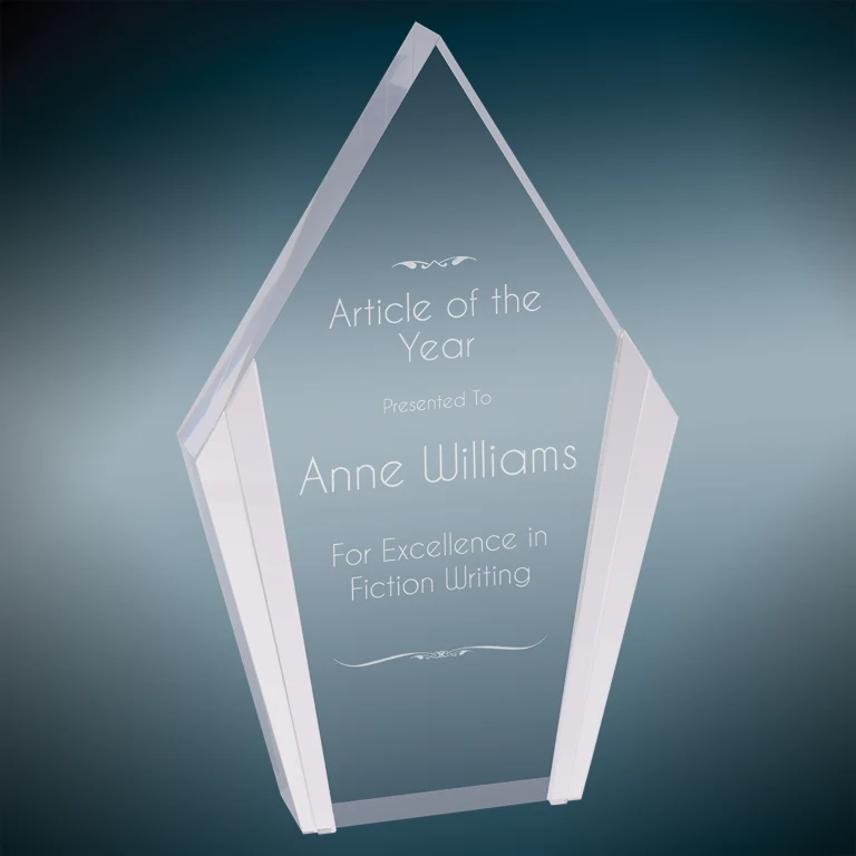 4.75" x 7.5" Silver Diamond Acrylic Award 1