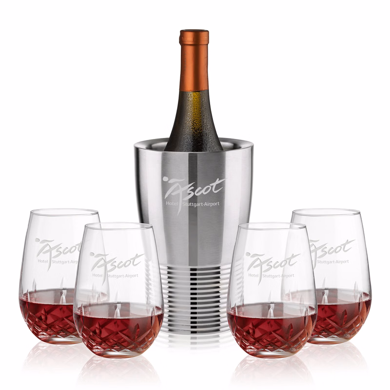 Genoa Wine Cooler & Templeton Stemless Wine Set
