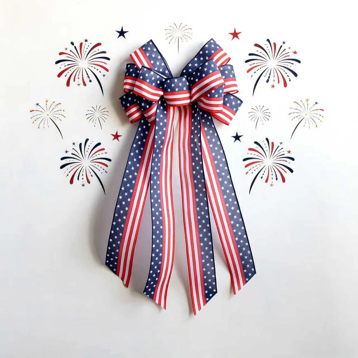 Custom Patriotic 4th of July Ribbon Bow Decoration 1