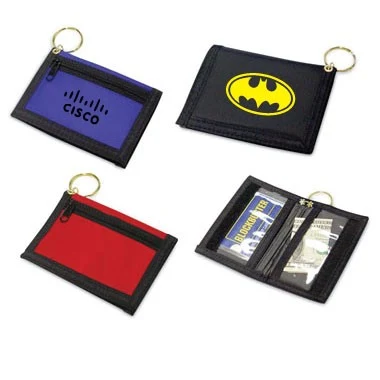 420D Nylon ID Key Chain Wallet (Clear Pockets Inside) 1