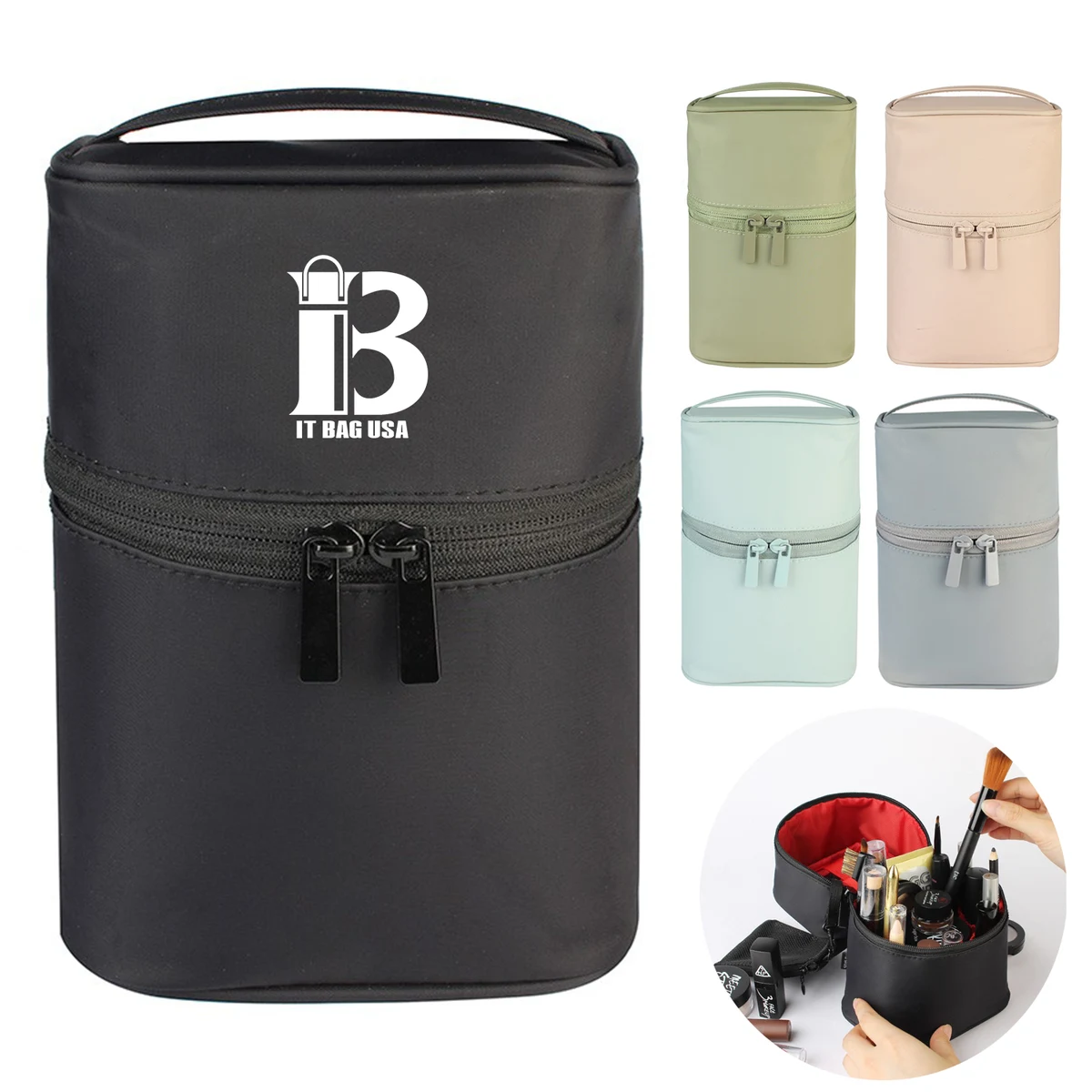 Small Makeup Brush Holder Organizer Bucket Bag 1