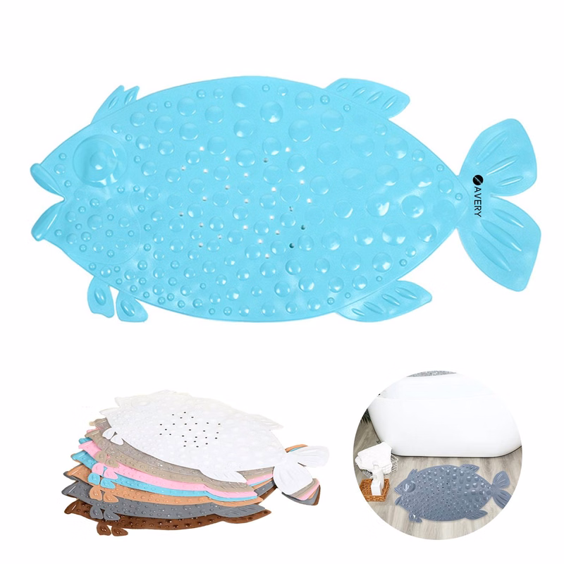 Fish-shaped bath mat
