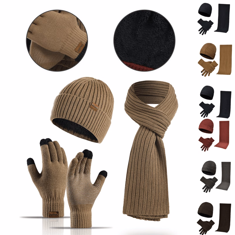 Unisex Touch Screen Winter Trio Knitted Set
