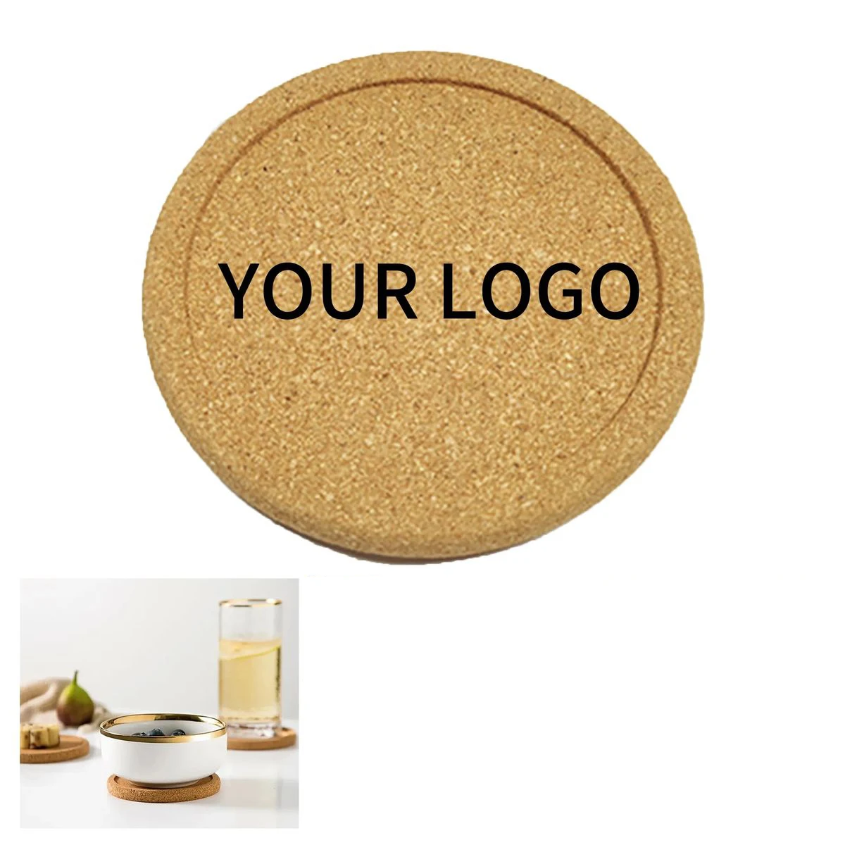 Thick 3.9 Inch Cork Coaster for Daily Dining Use 1