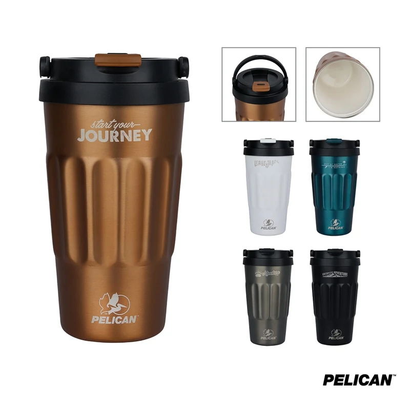 Pelican Dayventure™ 17 oz. Recycled Double Wall Stainless Steel Handle Lid Travel Tumbler 1