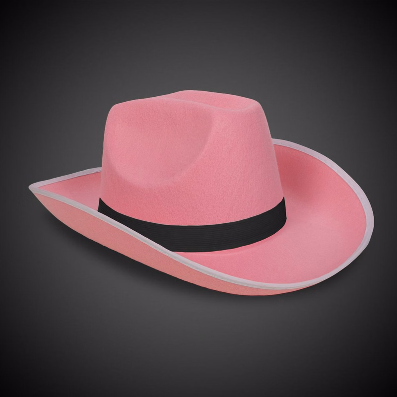 Pink Cowboy Hat with Black Band(Imprinted)