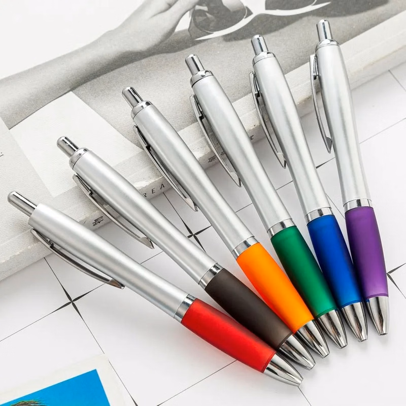 Curvy Retractable Plastic Ball Pen